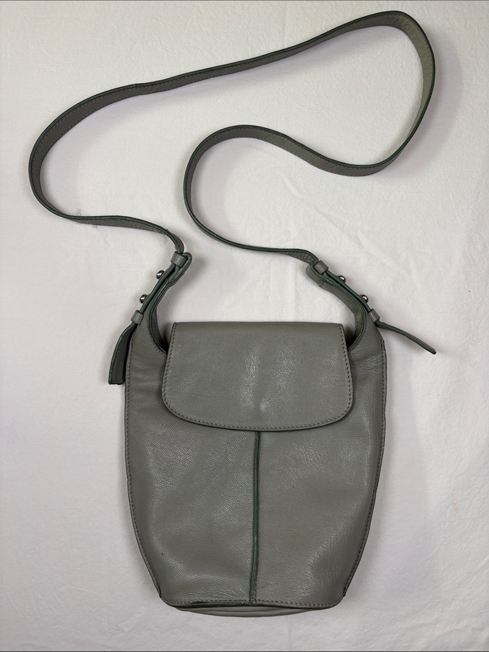 Lucky Brand Gray Pebbled Leather Crossbody